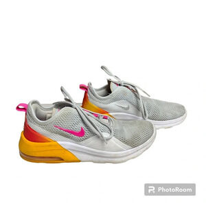 Nike Air 9.5 athletic shoes pink/orange/white/gray mesh in good condition